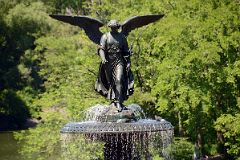 16C Bethesda Fountain Angel of the Waters Statue Carries A Lily In Her Left Hand, A Symbol Of Purity Of Water In Central Park Midpark 72 St